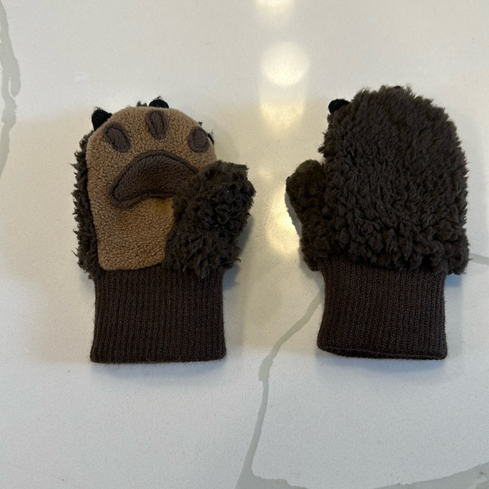 Gap baby bear paw mittens fleece lined size XS / S 12-24 months